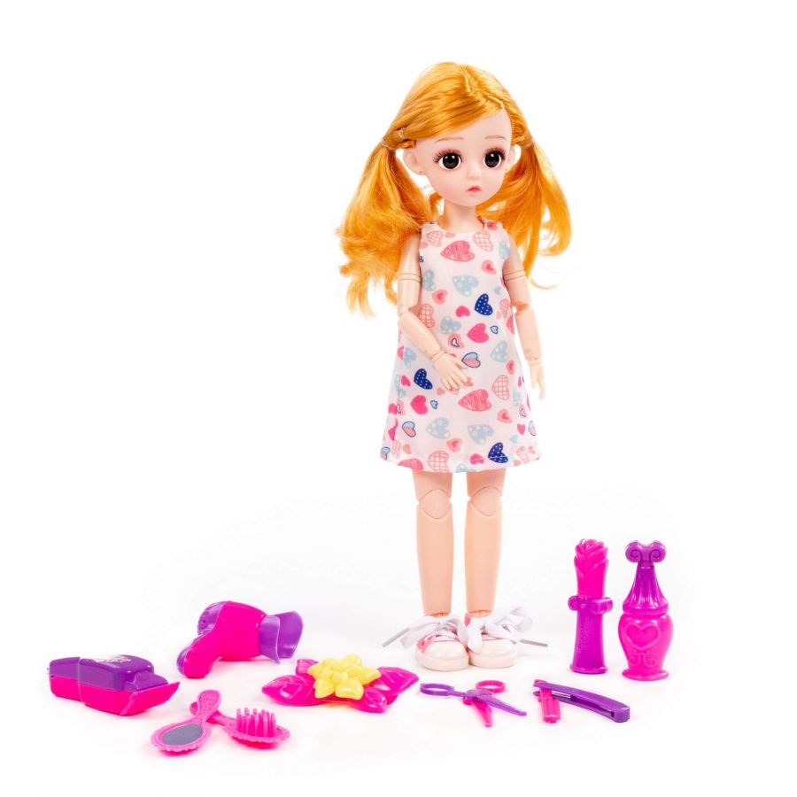 Кукла "Даша" (29 см) у стилиста + аксессуары (9 элементов) (в коробке №3)