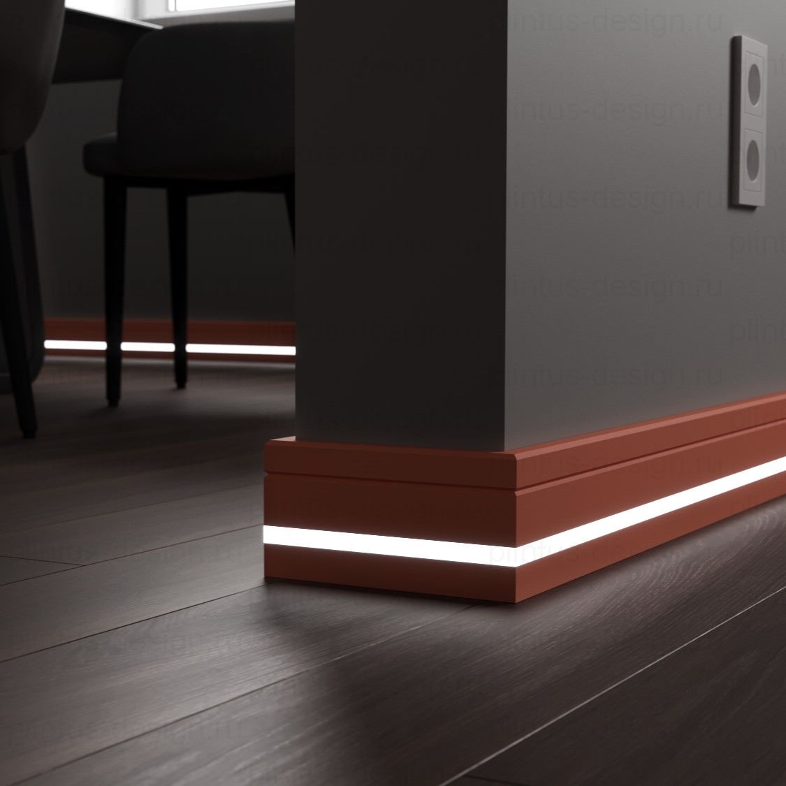 LWD Classic Арканзас плинтус с подсветкой из МДФ