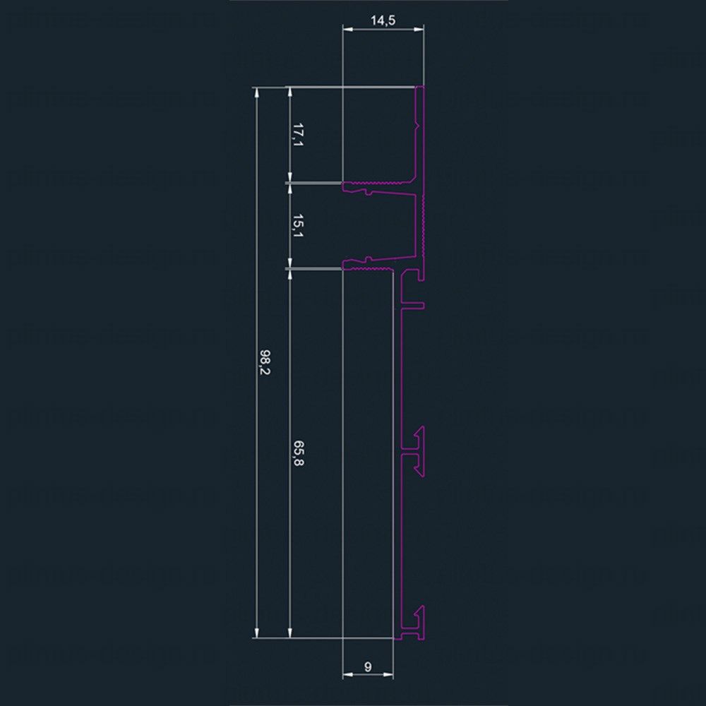 Скрытый плинтус Pro Design Combo 603 Анодированный