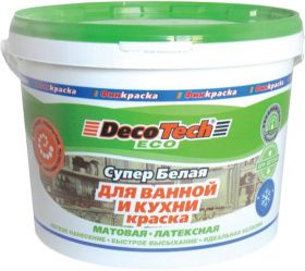 Краска для Ванной и Кухни Финкраска DecoTech Eco 3кг Матовая, Латексная / Декотек Эко