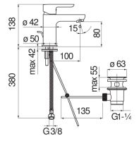 Смеситель для раковины Nobili ABC AB87118 схема 2