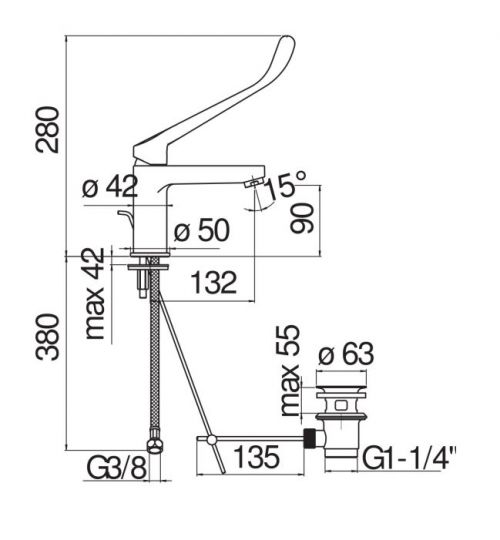 Смеситель для раковины Nobili New road ASRD118 схема 2