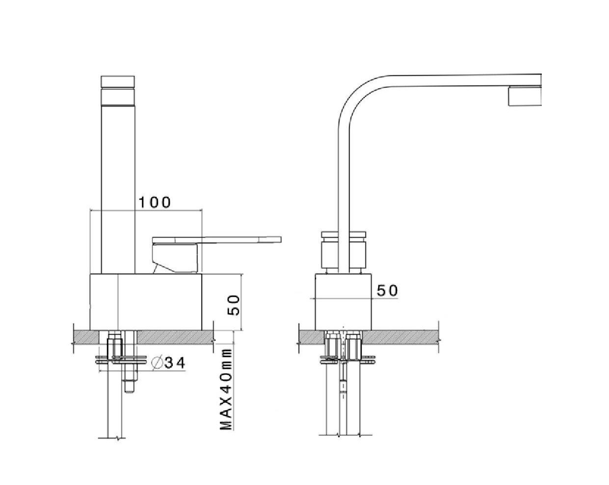 Смеситель Flaminia One Single Lever Basin Mixer схема 3