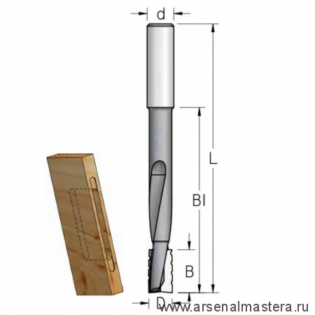 Фреза для выборки глубоких пазов под замки 19 x 25 x 120 x 170 x 12 WPW DT19002