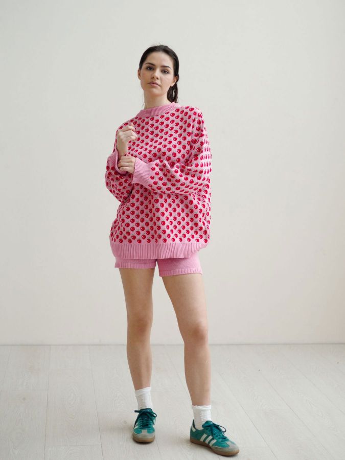 Шорты вязаные розовые