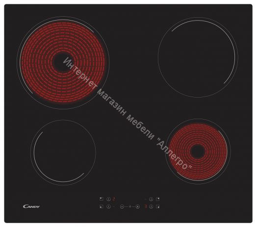 Встраиваемая электрическая варочная панель Candy CH64CCB/4U2