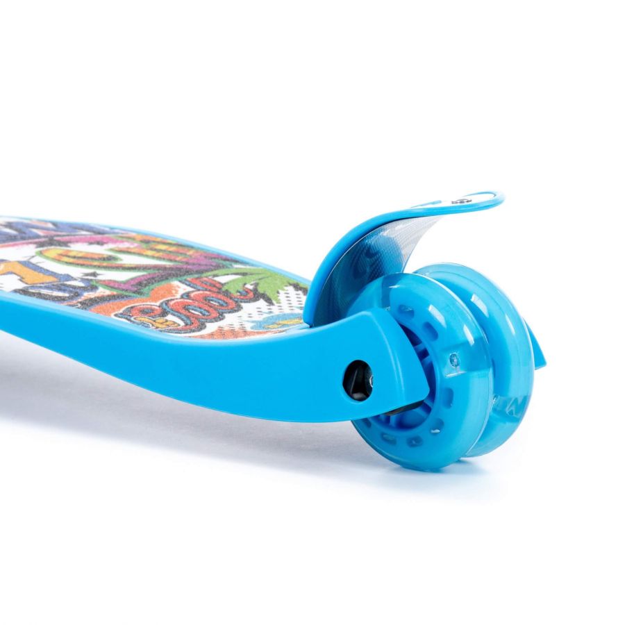 # 0072C Детский самокат (со складной ручкой) (с наклейкой V2) (голубой) (в коробке)