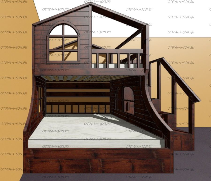 Кровать двухъярусная Принцесса Домик №25IYR