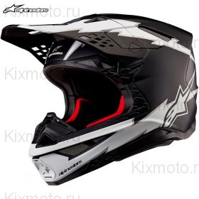 Шлем Alpinestars Supertech S-M10 Ampress, Черно-белый матовый