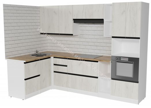Кухонный гарнитур Амели мега прайм 1500х2700 мм
