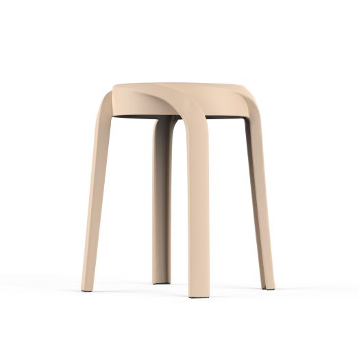 Табурет пластиковый, штабелируемый ECLER (бежевый)