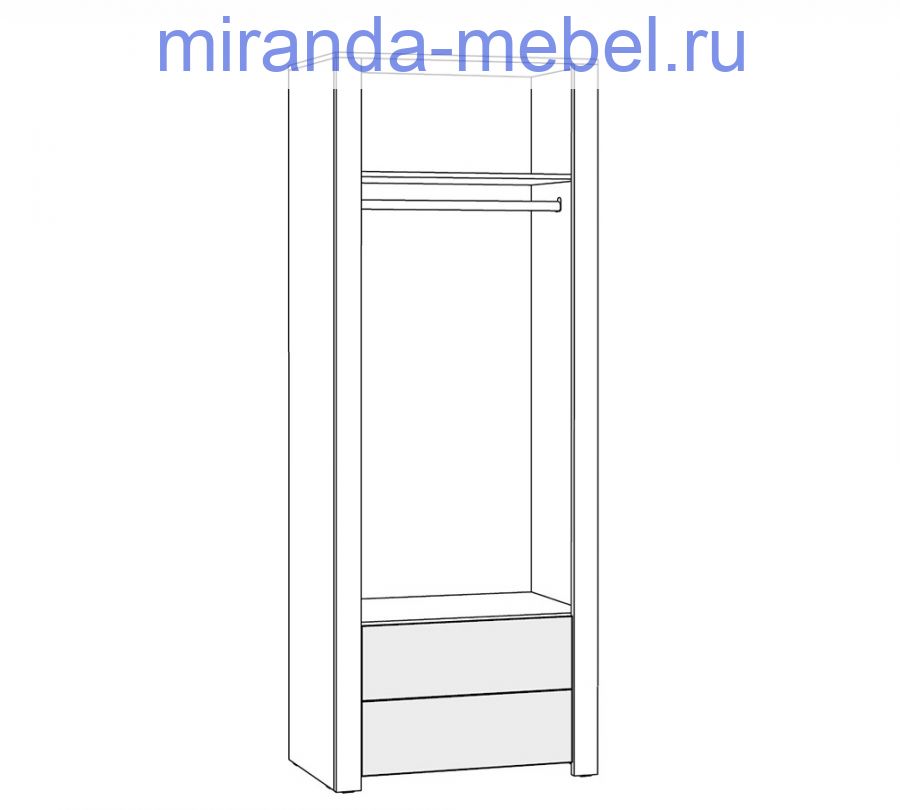 Джастин Шкаф для одежды 13.339 белый/дуб белый