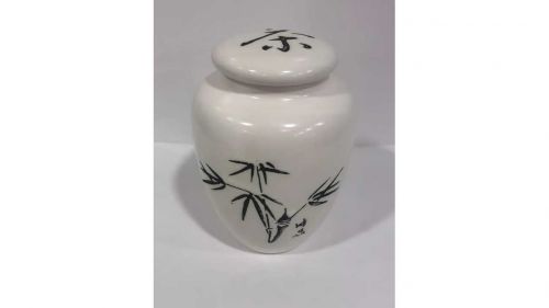 Чайница " Черный бамбук" 220 мл , фарфор.