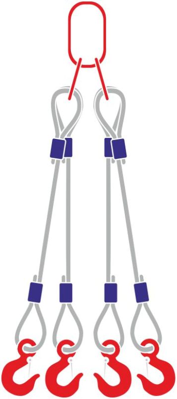 Строп канатный с 4 крюками 20Тх4М