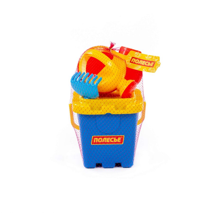 Набор №284: ведро-крепость большое, ситечко-крепость большое, лопатка №5, грабельки №5, лейка малая №4