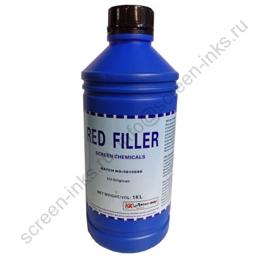 FILLER 408 RED, ретушь, устойчивая к растворителям, красная. Упаковка 1кг. Водорастворимая, средняя вязкость.