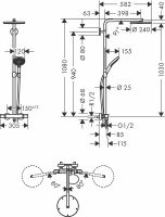 Душевая система Hansgrohe Raindance Select S 27633700 белая матовая схема 8