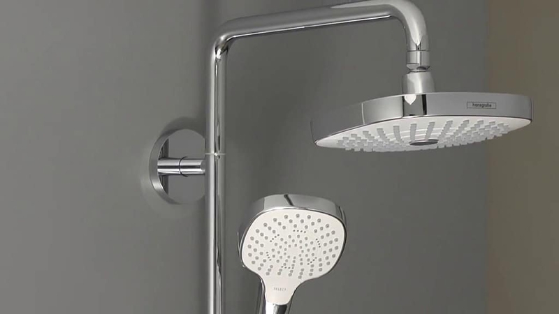 Душевая система Hansgrohe Croma Select E 27352400 с термостатом хром белая ФОТО