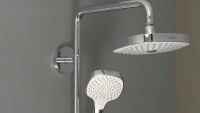 Душевая система Hansgrohe Croma Select E 27352400 с термостатом хром белая схема 2