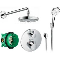 Душевая система Hansgrohe Croma Select S 27295000 с термостатом хром схема 1