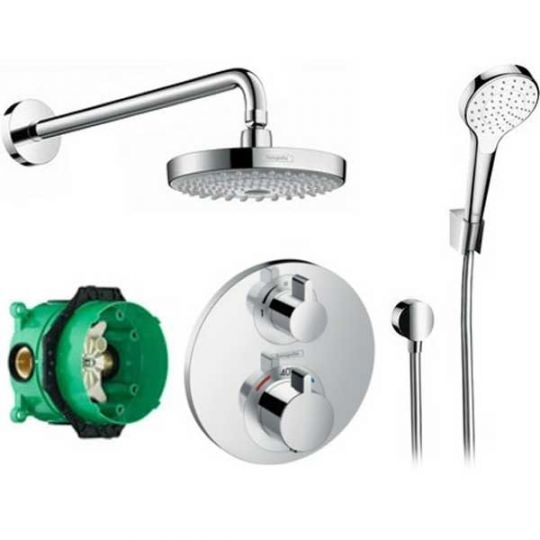 Фото Душевая система Hansgrohe Croma Select S 27295000 с термостатом хром