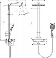 Душевая система Hansgrohe Raindance E 27113400 белая хром схема 3