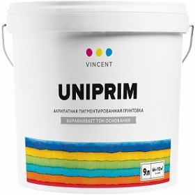 Грунтовка Пигментированная Vincent Uniprim G 1 9л Белая / Винсент Униприм.