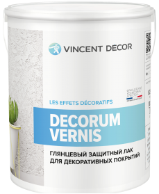 Лак Защитный Vincent Decor Decorum Vernis Gloss 2.5л Глянцевый для Декоративных Покрытий / Винсент Декор Декорум Вернис Глосс.