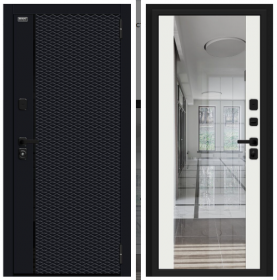 Входная Дверь Bravo Матрикс-3 Total Black/Off-White 960x2050мм Левое Открывание / Браво.