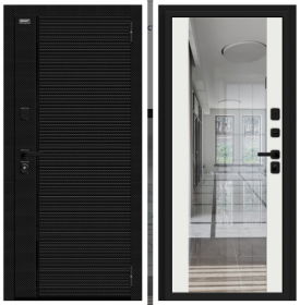 Входная Дверь Bravo Лайнер-3 Black Carbon/Off-White 960x2050мм Левое Открывание / Браво.