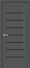 Межкомнатная Дверь ПЭТ Bravo Браво-22 Black Stormy Grey Silk 900x2000мм (Полотно 1шт) / Браво.
