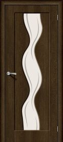 Межкомнатная Дверь Винил Bravo Вираж-2 Dark Barnwood / Art Glass 700x2000мм (Полотно+Коробка+5 Наличников) / Браво.