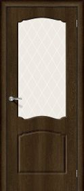 Межкомнатная Дверь Винил Bravo Альфа-2 Dark Barnwood / White Сrystal 900x2000мм (Полотно+Коробка+5 Наличников) / Браво.