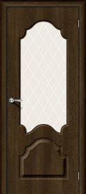 Межкомнатная Дверь Винил Bravo Скинни-33 Dark Barnwood / White Сrystal 800x2000мм (Полотно+Коробка+5 Наличников) / Браво.