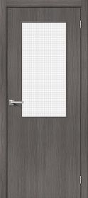 Межкомнатная Дверь с Экошпоном Bravo Браво-7 Grey Melinga / Wired Glass 12,5 700x2000мм (Полотно+Коробка+5 Наличников) / Браво.