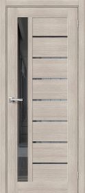 Межкомнатная Дверь с Экошпоном Bravo Браво-27 Cappuccino Melinga / Mirox Grey 600x2000мм (Полотно+Коробка+5 Наличников) / Браво.