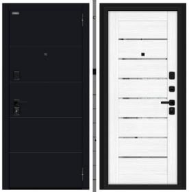 Входная Дверь Bravo Прайд Total Black/Snow Melinga 860x2050мм Правое Открывание / Браво.