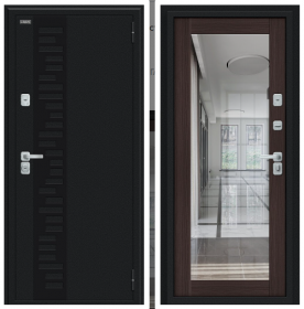 Входная Дверь Bravo Thermo Флэш Декор-2 Букле Черное/Wenge Veralinga 860x2050мм Правое Открывание / Браво.