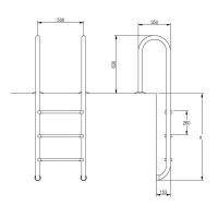 Лестница Hayward Muro (3 ступени), для узкого борта