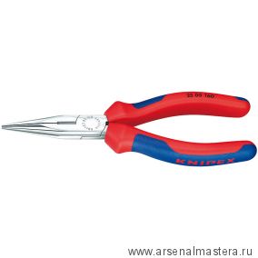 Длинногубцы 160 мм с режущими кромками, хром, 2-комп ручки 25 05 160 KNIPEX KN-2505160