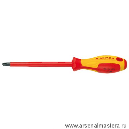 Отвертка 270 мм VDE Phillips PH3 x 150 мм, диэлектрическая, 98 24 03, KNIPEX KN-982403