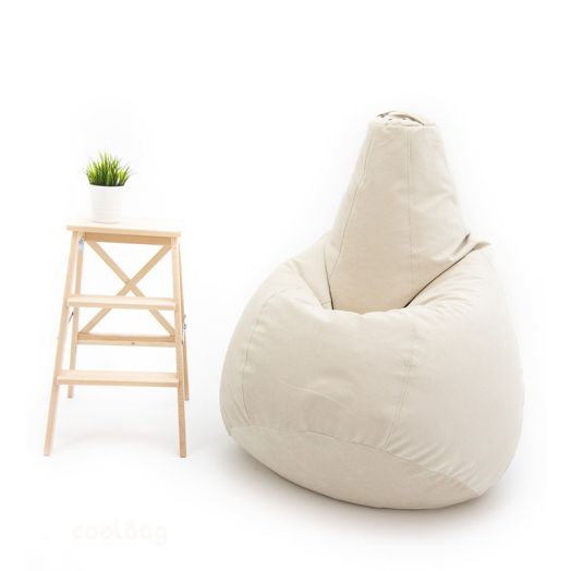 Кресло груша ВЕЛЬВЕТ ЛЮКС из премиум микровельвета (Сливочный)