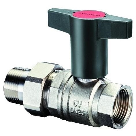 Oventrop Optibal 1/2" НГ кран шаровой с американкой и пластмассовым маховиком (1075704)