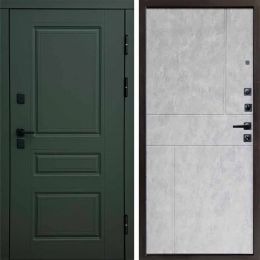 Входная дверь Termo-door Орегон Грин Горизонт Бетон светлый с терморазрывом Металлическая