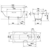 Стальная ванна Kaldewei Saniform Plus 362-1 160x70 111700013001 с покрытием Easy-clean схема 8