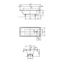 Стальная ванна Kaldewei Puro 170x75 256200013001 с покрытием Easy-clean схема 6