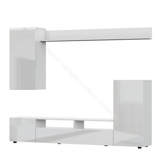 Гостиная МГС 4 Белый/Белый глянец