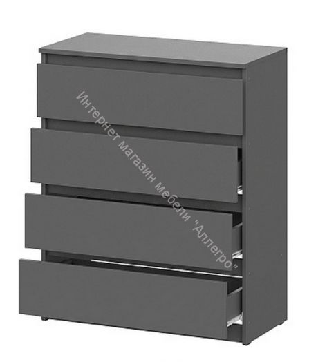 Комод 4 ящика Денвер Графит серый