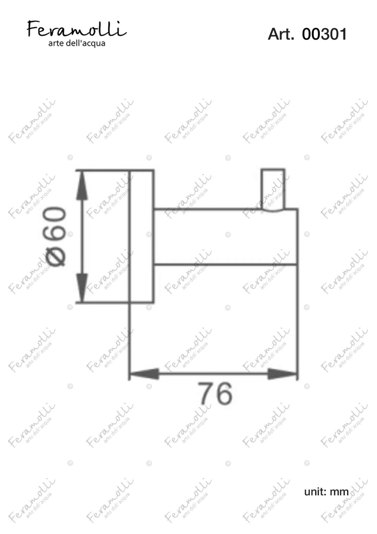 Крючок Feramolli GL301, золото схема 2