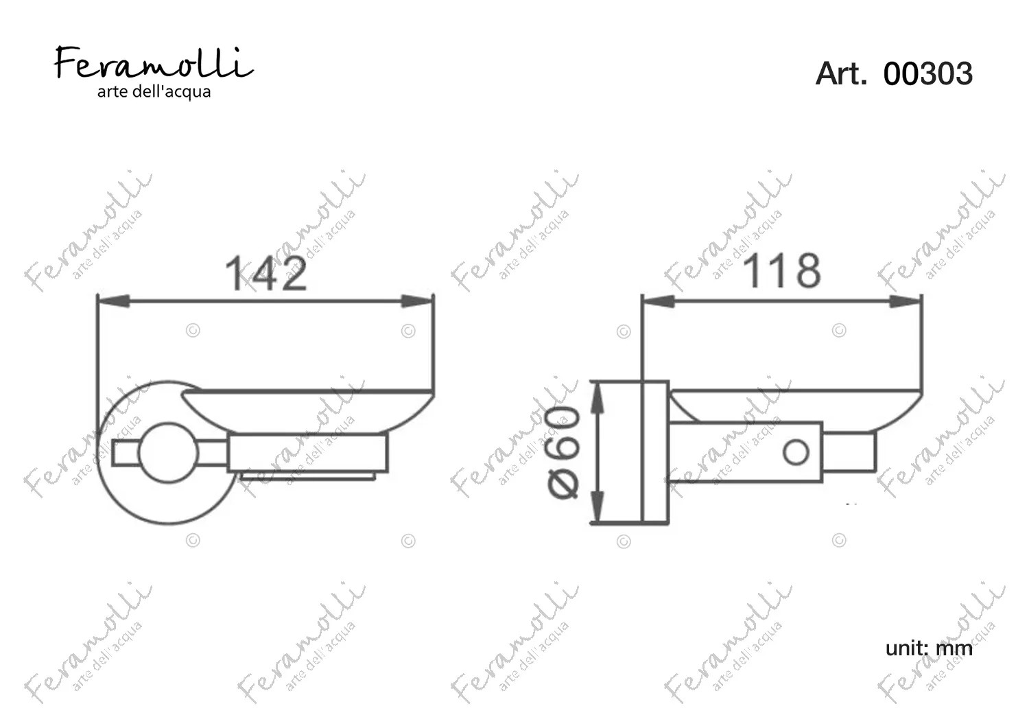 Мыльница Feramolli BL303, черный схема 2